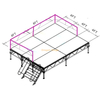 4x8ft Outdoor Aluminum Portable Concert Stage Platform 16x12ft (4.88x3.66 m) 