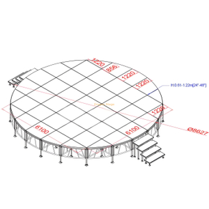 Lightweight Diameter 8.627m Round Portable Stage
