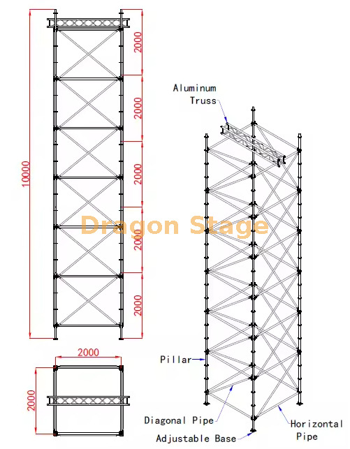 Layer Steel Structure Truss Design for Speaker 10m