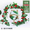 Simulated bark, green plants, flowers, vines, leaves, water pipes, decorative bags, pillars, bright red, lover roses (1 piece)
