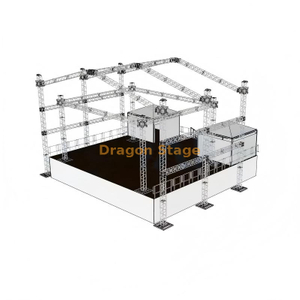 20x16m Heavy-Duty Peak Roof Truss Stage System with Backstage Rooms & Dressing Cabins (Aluminum Spigot Truss)
