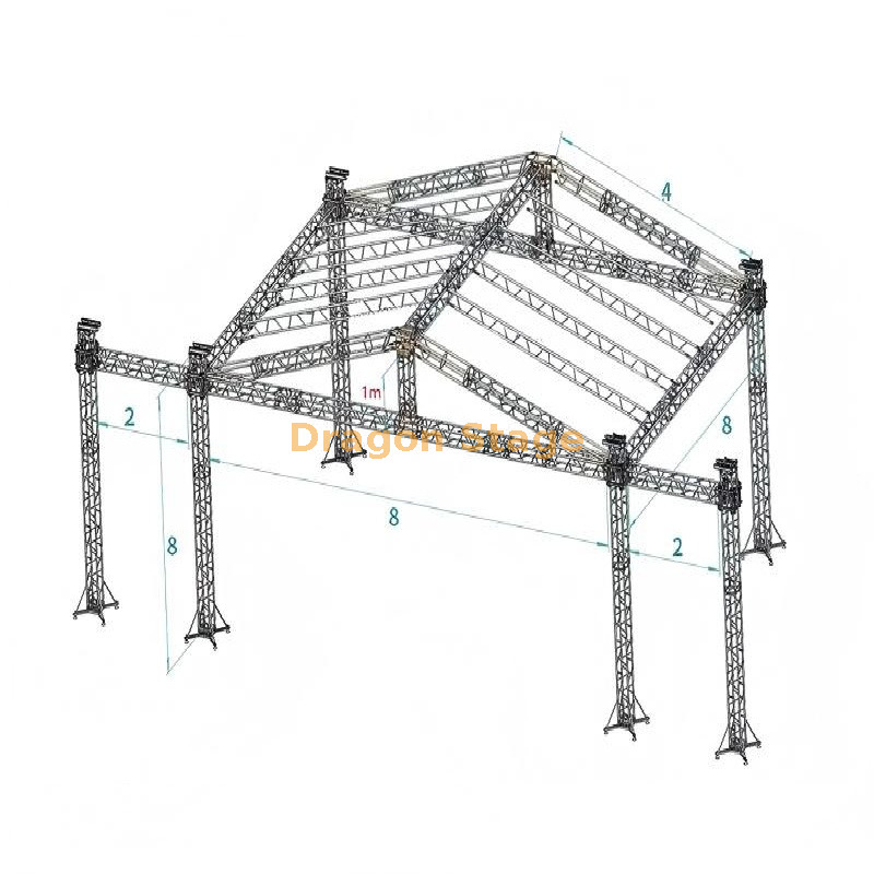 8x8x8m Professional Large Peak Roof Truss System