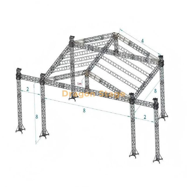 8x8x8m Professional Large Peak Roof Truss System