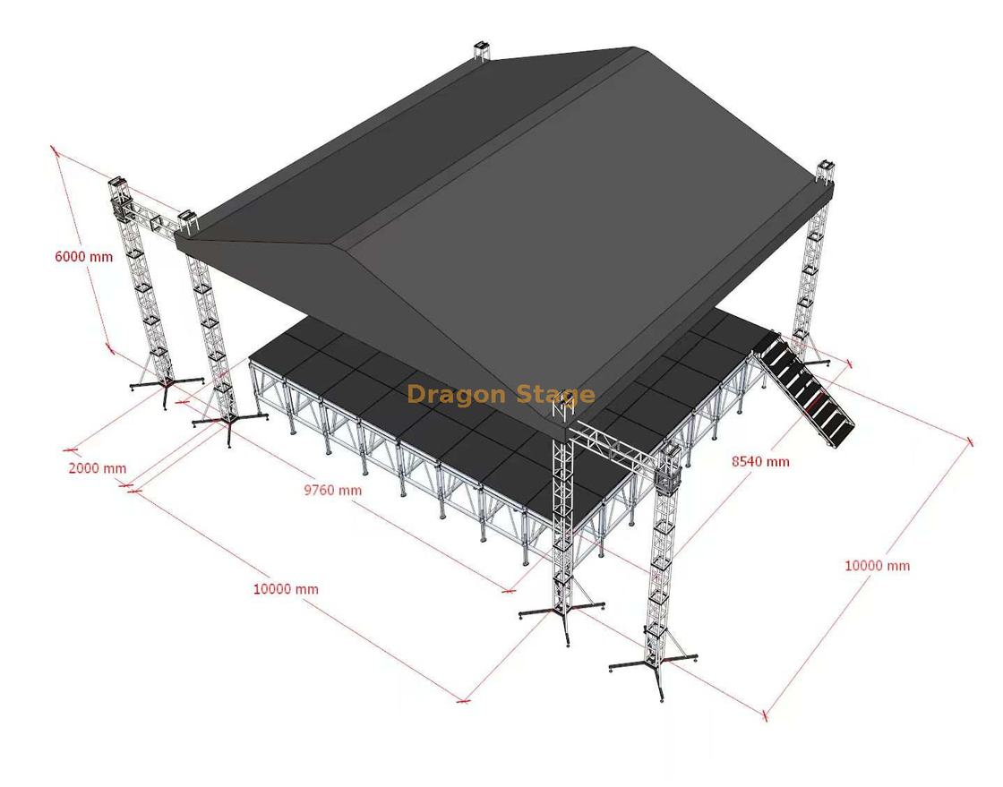 Outdoor Concert Stage Roof Truss 10x10x6m