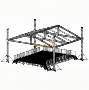 Pitched Roof Tower Truss Structure Aluminum Bolt Truss Arch MPT Roofing Truss 12x12x7m.