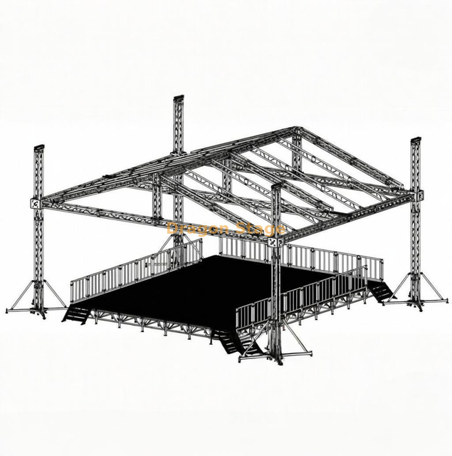 Pitched Roof Tower Truss Structure Aluminum Bolt Truss Arch MPT Roofing Truss 12x12x7m.