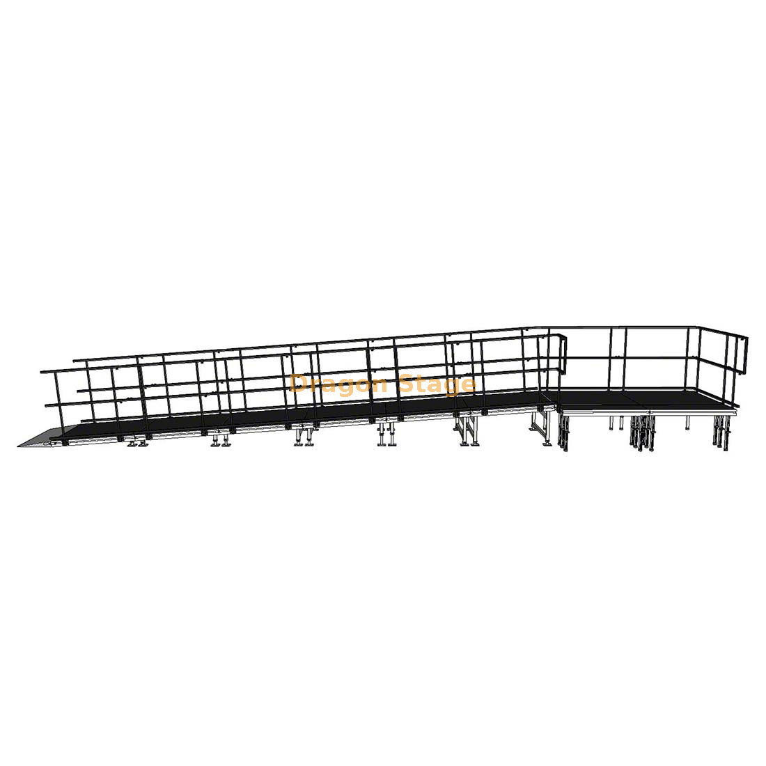 10.30x1.63m Straight Aluminum Stage Production Loading Ramp for Road Cases & AV Equipment