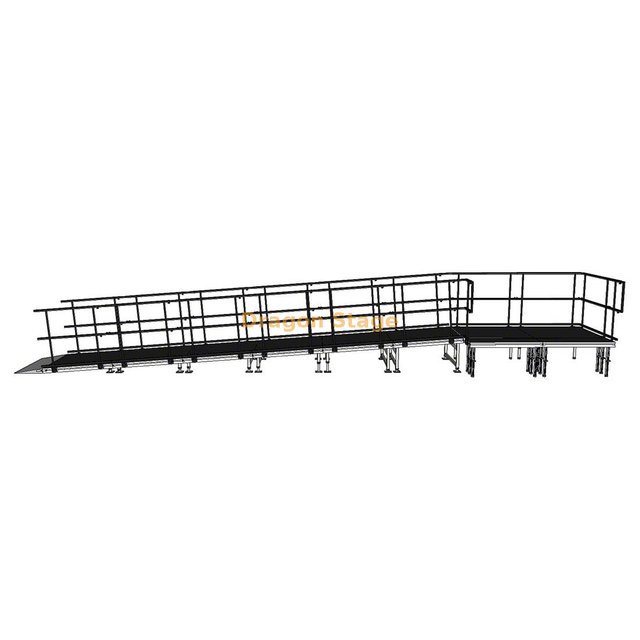 10.30x1.63m Straight Aluminum Stage Production Loading Ramp for Road Cases & AV Equipment