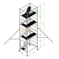 7m Custom Wooden Deck Double Scaffolding with Clambing Ladders