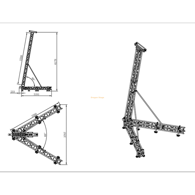 Heavy-duty Sound Lifting Tower 5.5m Drawing