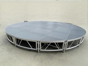 Aluminum Portable Modular Red Plywood Arena Round Stage 6m Diameter 