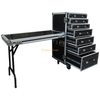 20U Rolling Flight Case with 7 Drawers + Detachable Full-Length Side Table & Heavy-Duty Casters Ultimate Mobile Workstation