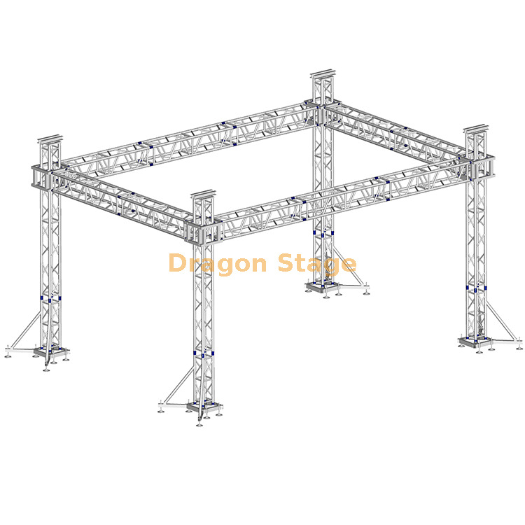 Square Aluminum Portable Stage Lighting Truss without Roof 6x4m