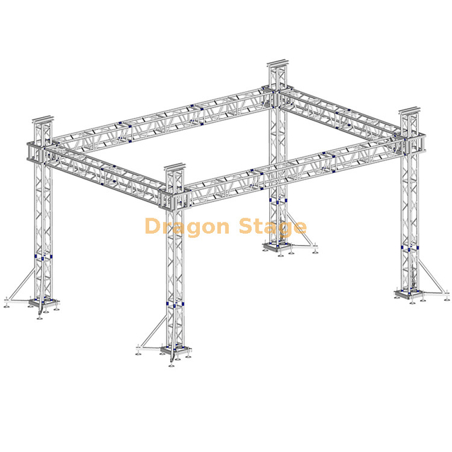 Square Aluminum Portable Stage Lighting Truss without Roof 6x4m