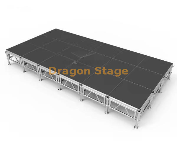 Aluminum Mobile Concert Event Portable Stage with Stairs 7.32x3.66m 0.4-0.8m High