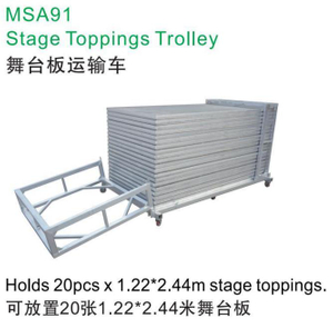Aluminum Stage Topping Trolley Holds 25pcs 4x8ft Platform Deck