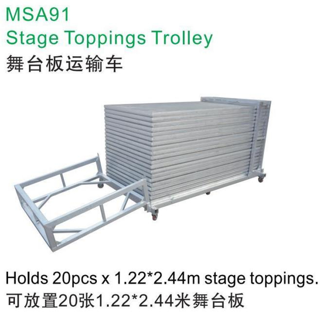 Aluminum Stage Topping Trolley Holds 25pcs 4x8ft Platform Deck