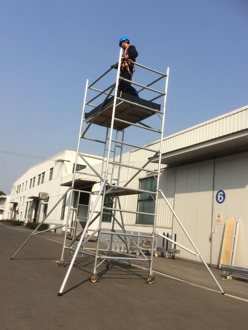 Aluminum Portable Mobile Double Scaffolding for Sale 3.83m
