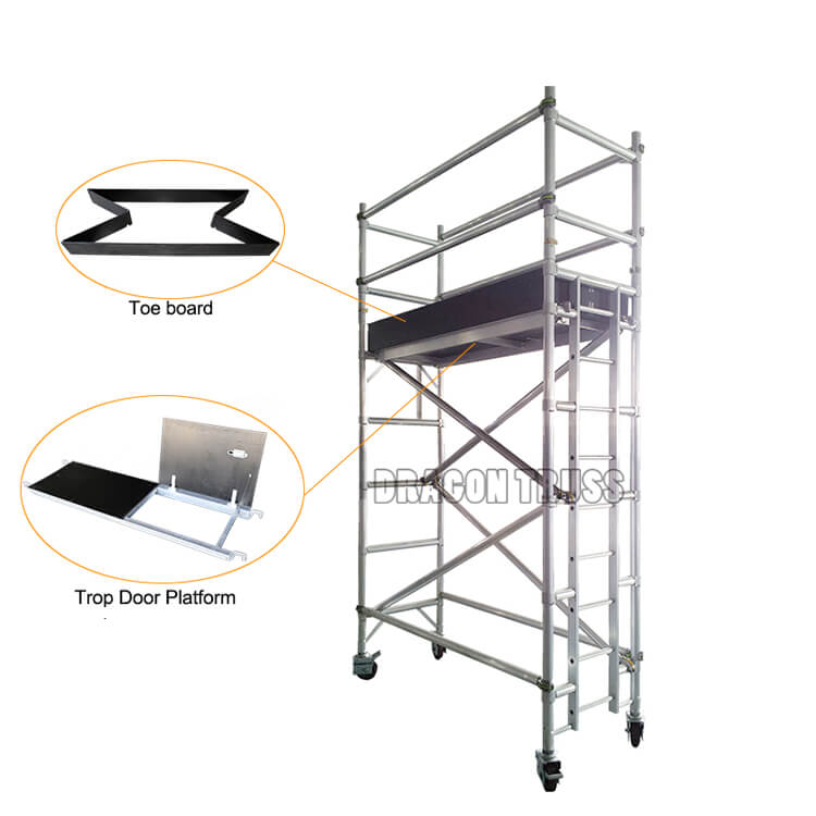 portable mobile double scaffolding with climbing ladder