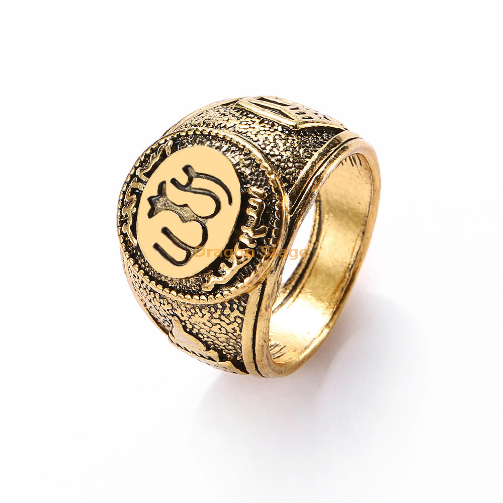 Men's Stainless Steel Muslim Islamic Ring with Shahada in Arabic and  English Gold/Black, Set of 2 : Amazon.co.uk: Fashion