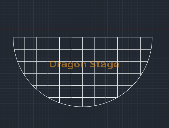 semi-circle stage diameter 14.64m height 1.2-2m with 2 stairs