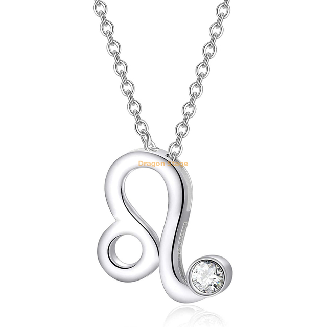 custom neckalce jewelry women dainty crystal silver 925 Sterling 12 zodiac sign pendant necklace