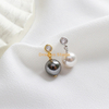 Custom 18K Gold Zircon White S925 Sterling Silver Drop Pearl Earrings