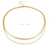 Delicate 18K Gold Filled Thin Skinny Snake Chain Necklace Stainless Steel Layering Choker Necklace for Women