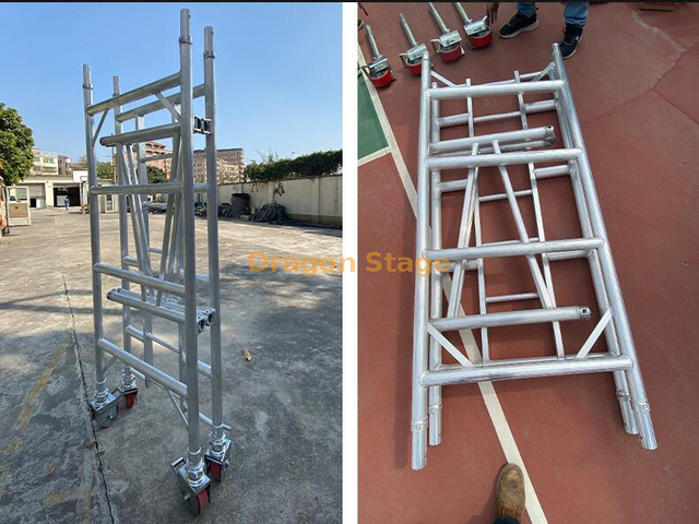 Movable scaffolding platform system folding scaffolding