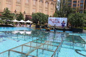 Fixed Type Exported Above Ground Swimming Pool Transparent Swimming Pool Stage