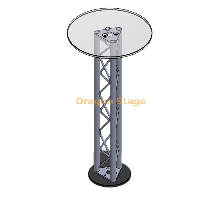 Custom Aluminum Pillar Acrylic Glass Topping Club Table