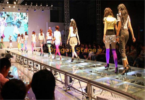 4x4ft 1.22x1.22M Mobile Aluminum Frame Plexiglass Stage Glass Stage For Fashion Show Height 0.8-1.2m 12.2x2.44m 