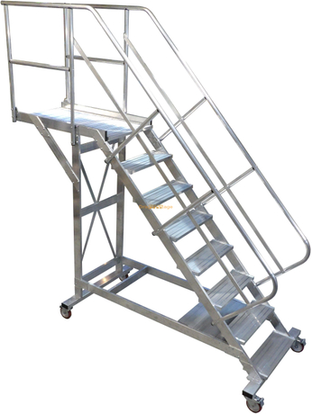 Aluminum Mobile Overhead Working Platform with Handrails And Stairs ...