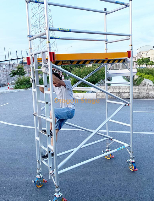 Manufacturer single Mobile Aluminum Tower Scaffolding for Interior and Exterior