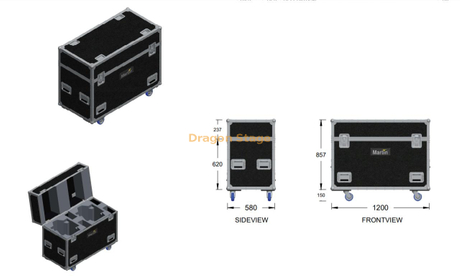 Custom Hard Aluminum Moving Head Flightcase with Anti-shock Padding for 2 Pieces
