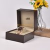 In Stock Luxury Custom Logo Brown Pu Leather Watch Box For Gift