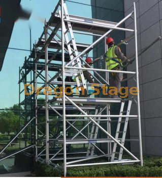 3.83m Aluminum Scaffolding with Hang Ladder Design