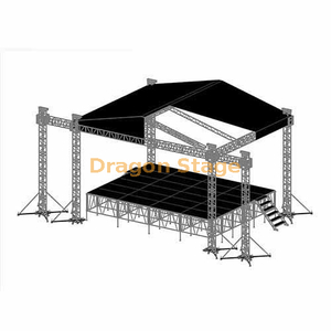 Aluminum Quality Outdoor Concert Tent Stage Roof Truss System Structure 12x11x8m with 2 Wings for Line Arrays