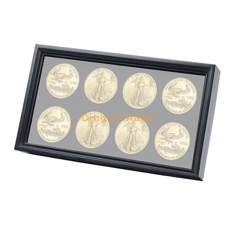 High Quality Custom Clear Window Coin Display Wooden Box