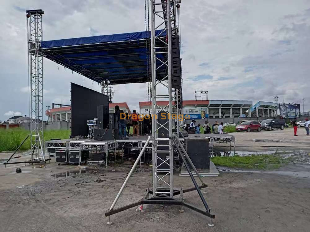 Custom Outdoor Concert Booth Event Truss 7x6x6m with Built-in Audio Video Truss 5m at 2 Sides (4)