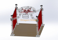 Round truss exhibition booth with aluminum lighting structure for commercial display events