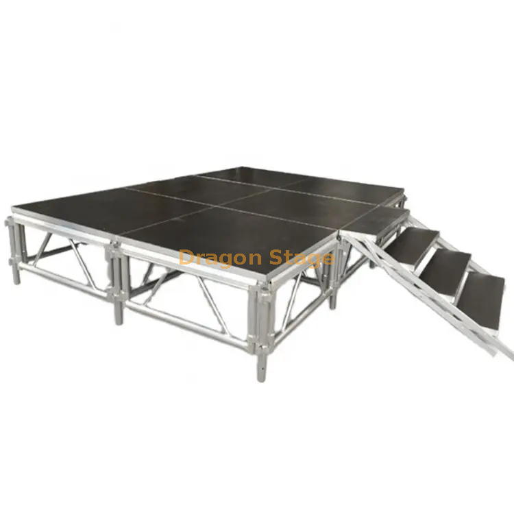 Aluminum Portable 4x4ft Mobile Mini Stage Platform for Show 3.66x2.44m Height 0.6-1m（1）(1)