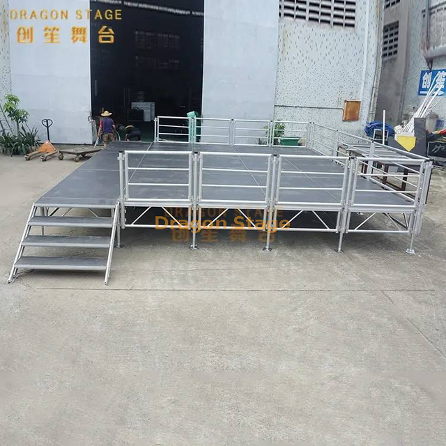 Indoor Small Stage Platform with Guardrails 3.66x2.44m