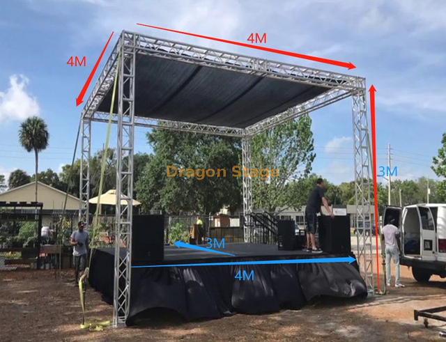 Aluminum Portable Dj Roof Truss Stage 4x4x3m