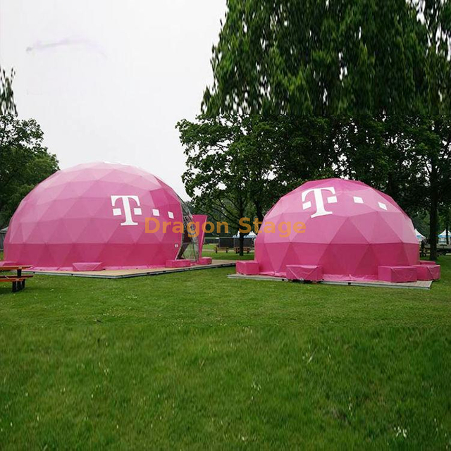 Pink Color Garden Event Clamping Dome tent