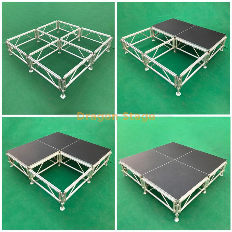 6.1x2.44m Portable Removable Concert Dj Stage Platform with 2 Stairs