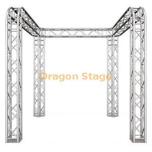 Global Truss 10'x10'x10' U-Shaped Trade Show Booth / Exhibit System with Round Corners - Modular F34 Box Truss with Universal Junction Block Corners