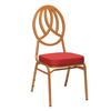 Creative round back metal chair, gold banquet chair, European fashion wedding banquet table chair, metal bamboo joint chair