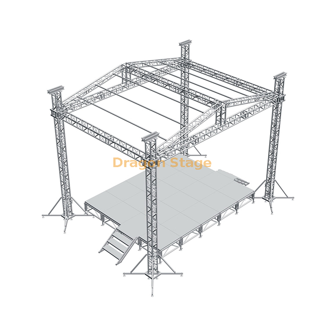 Aluminum Outdoor Stage Roof Truss 13x9x7m