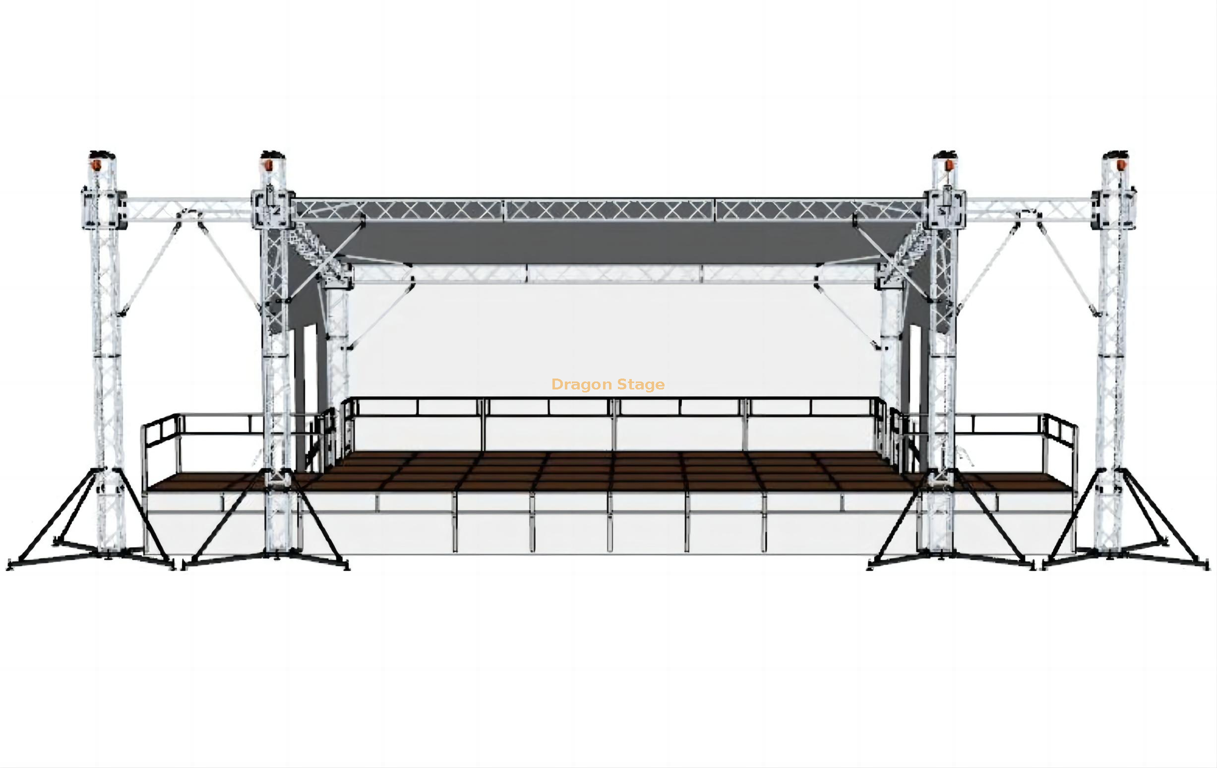 Outdoor Stage Flat Roof Structure System 10x7x6m (1)